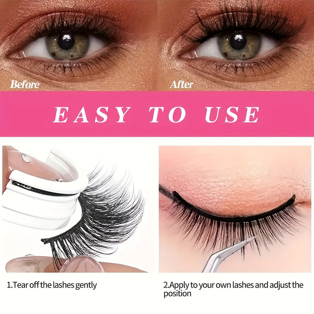 3 pairs reusable self   false eyelashes wearing tools