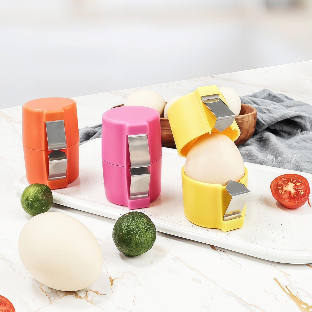 2pcs automatic eggshell peeler cracker random color high