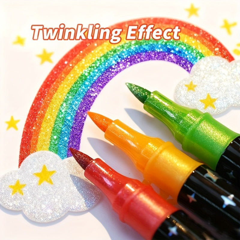 24   dual tip glitter pen set glitter