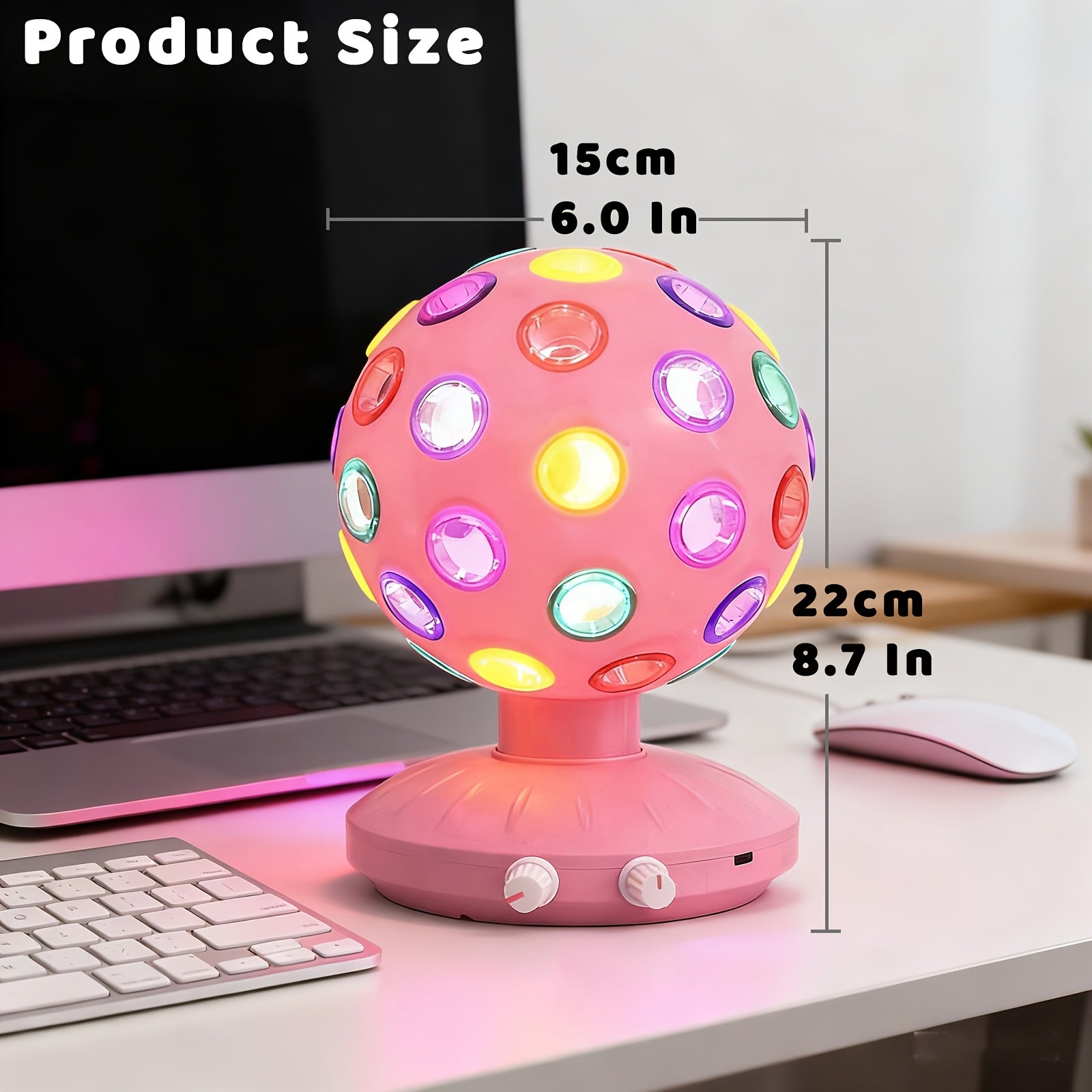 pink spinning disco ball ambient lighting 360 rotary speed