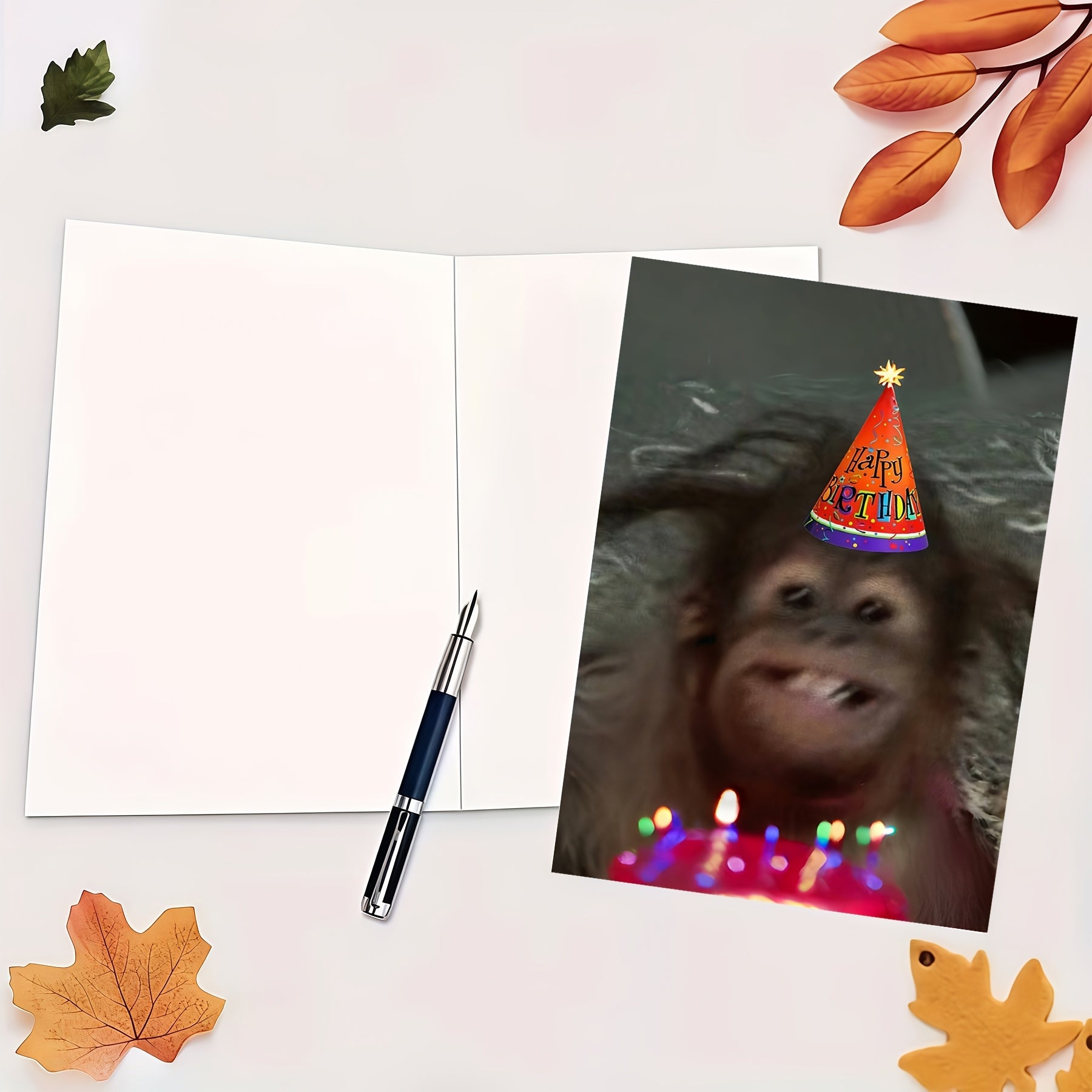 gorilla party hat funny novelty realistic birthday greeting