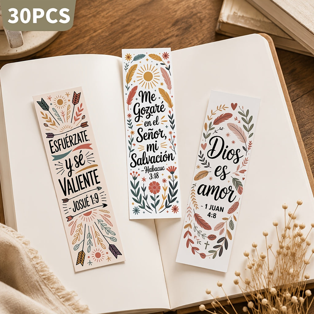 30pcs spanish bible verse bookmarks suitable religious