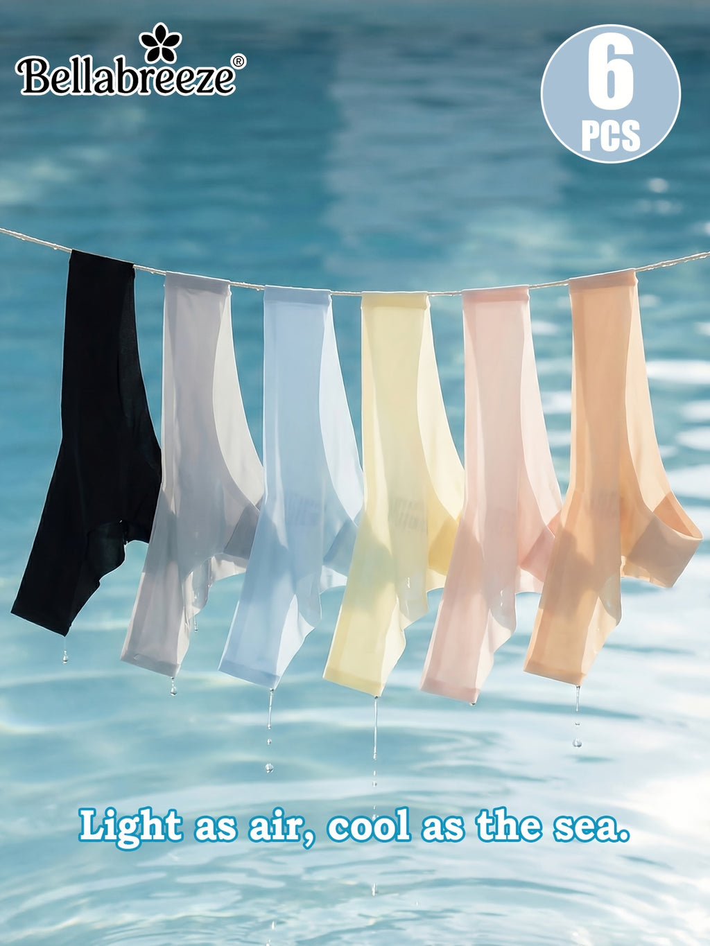 6pcs semi transparent ice womens panties ultra thin