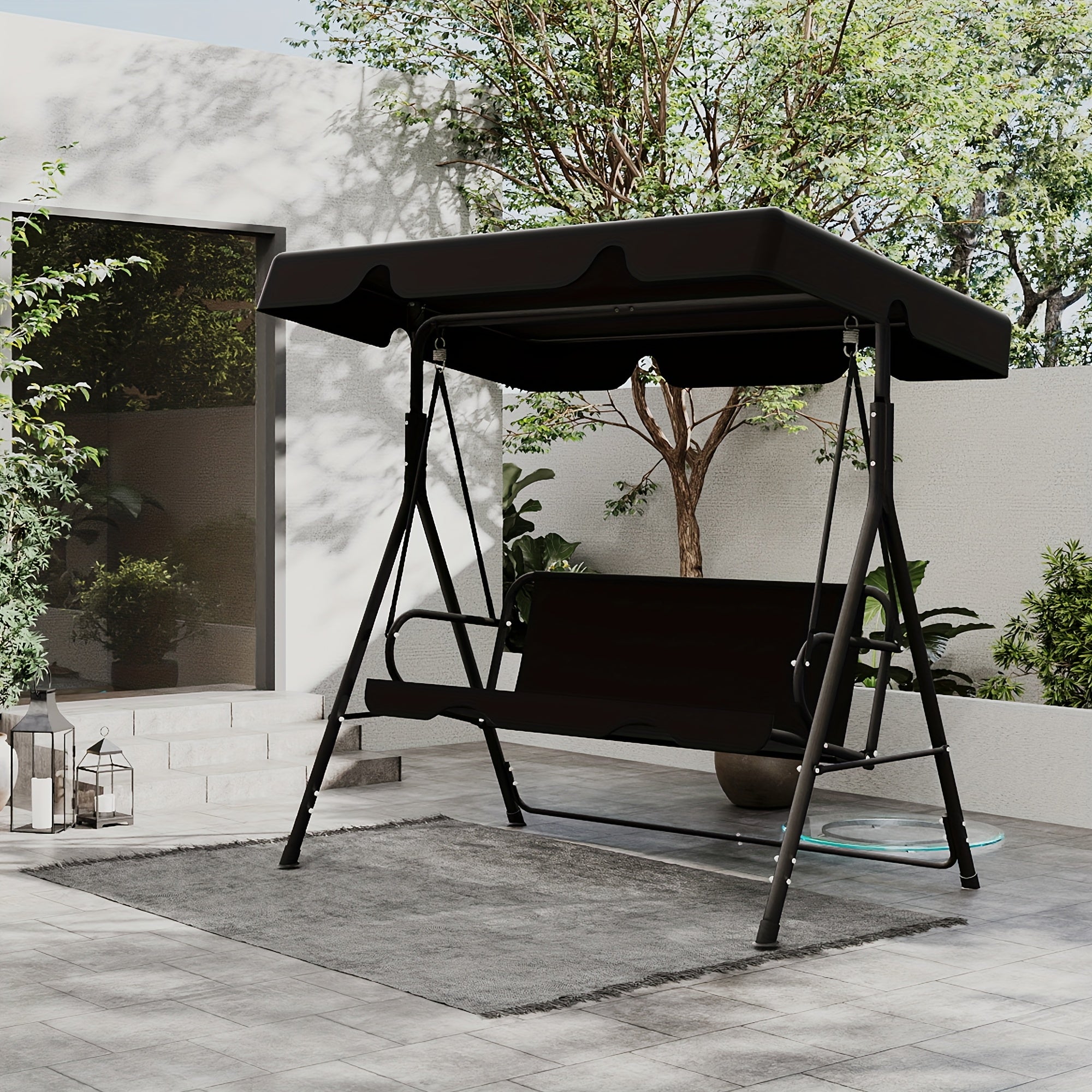 patio swing glider canopy heavy duty stand
