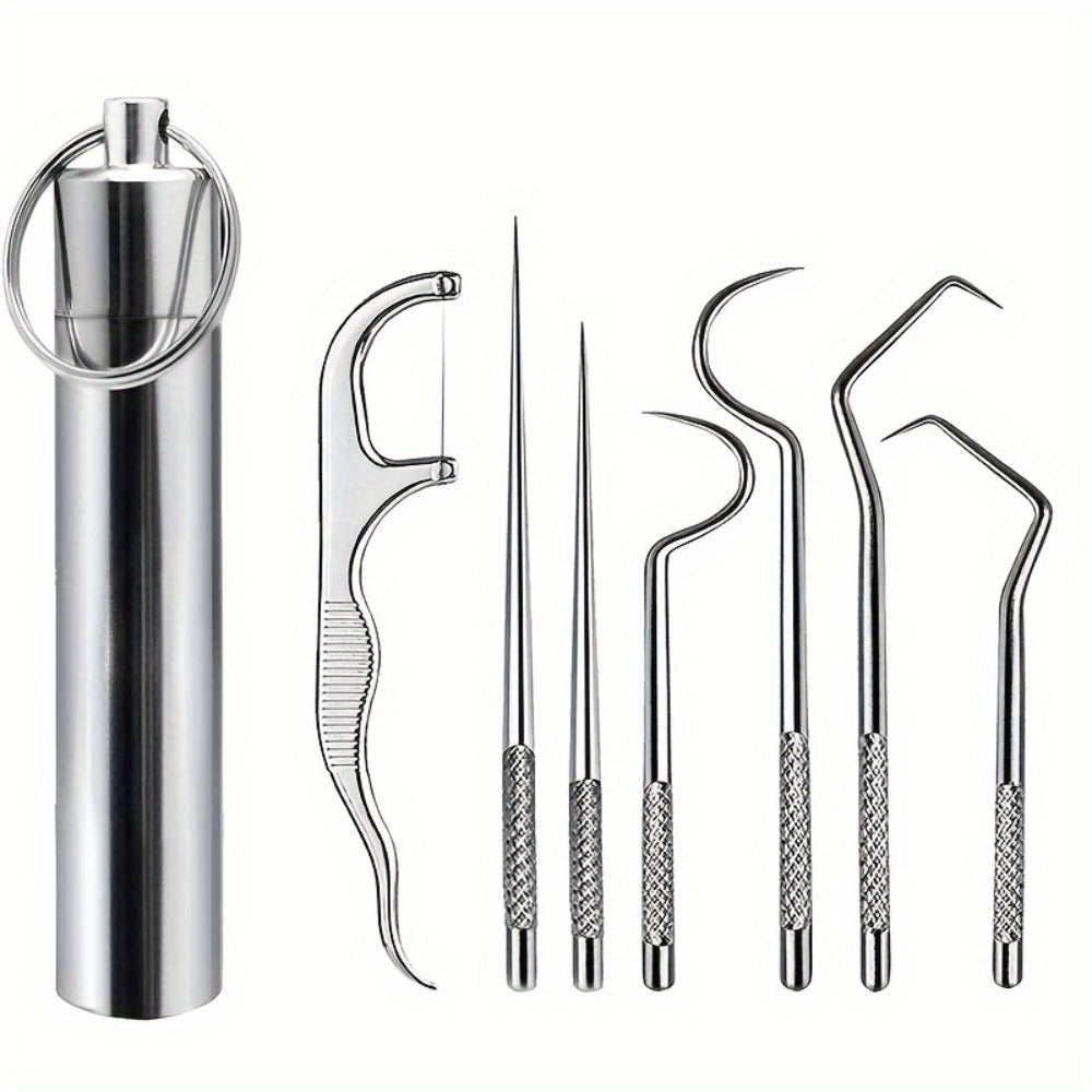 a set 8 stainless steel toothpick suit bracket reusable