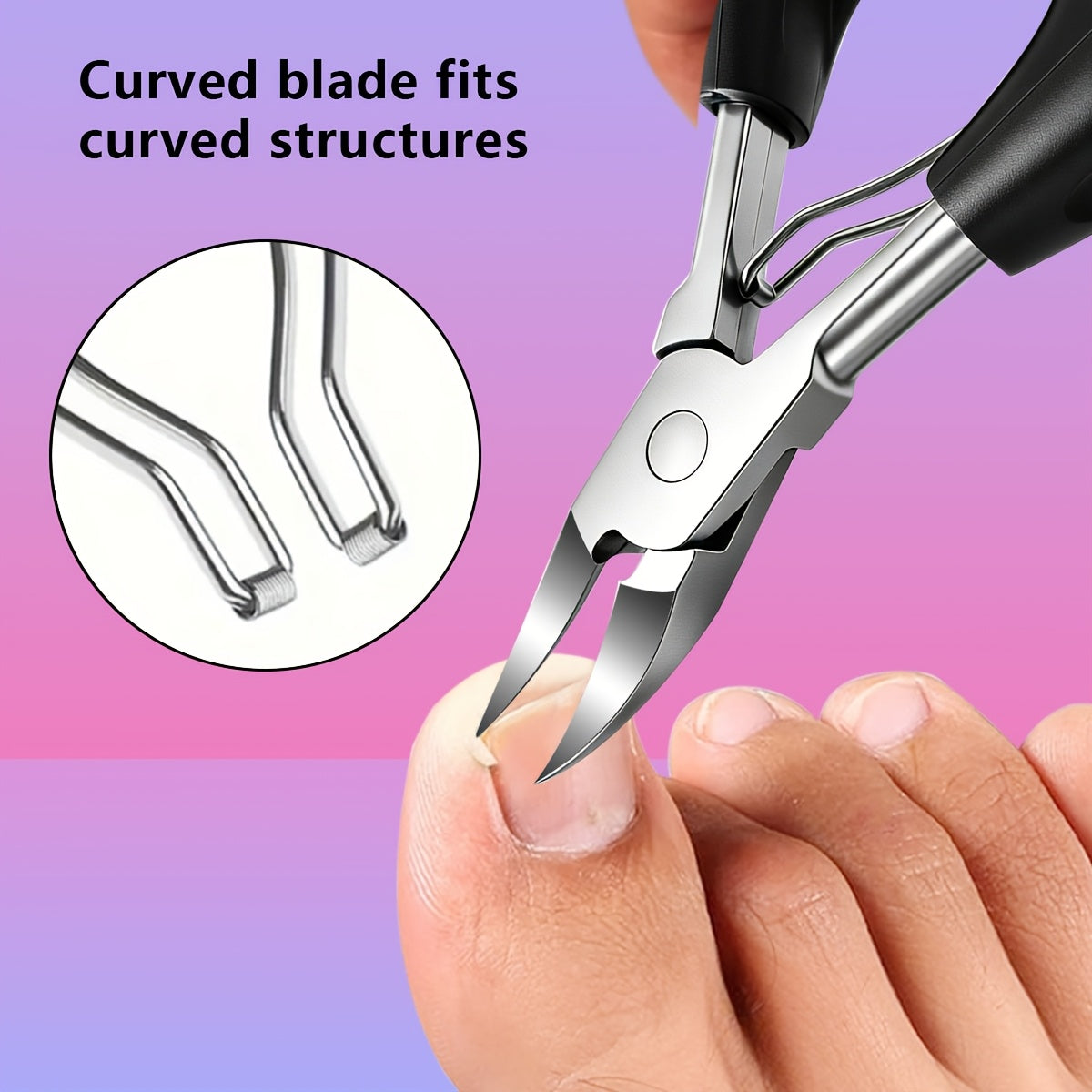 9pcs long handle heavy duty nail clipper set sharp curved