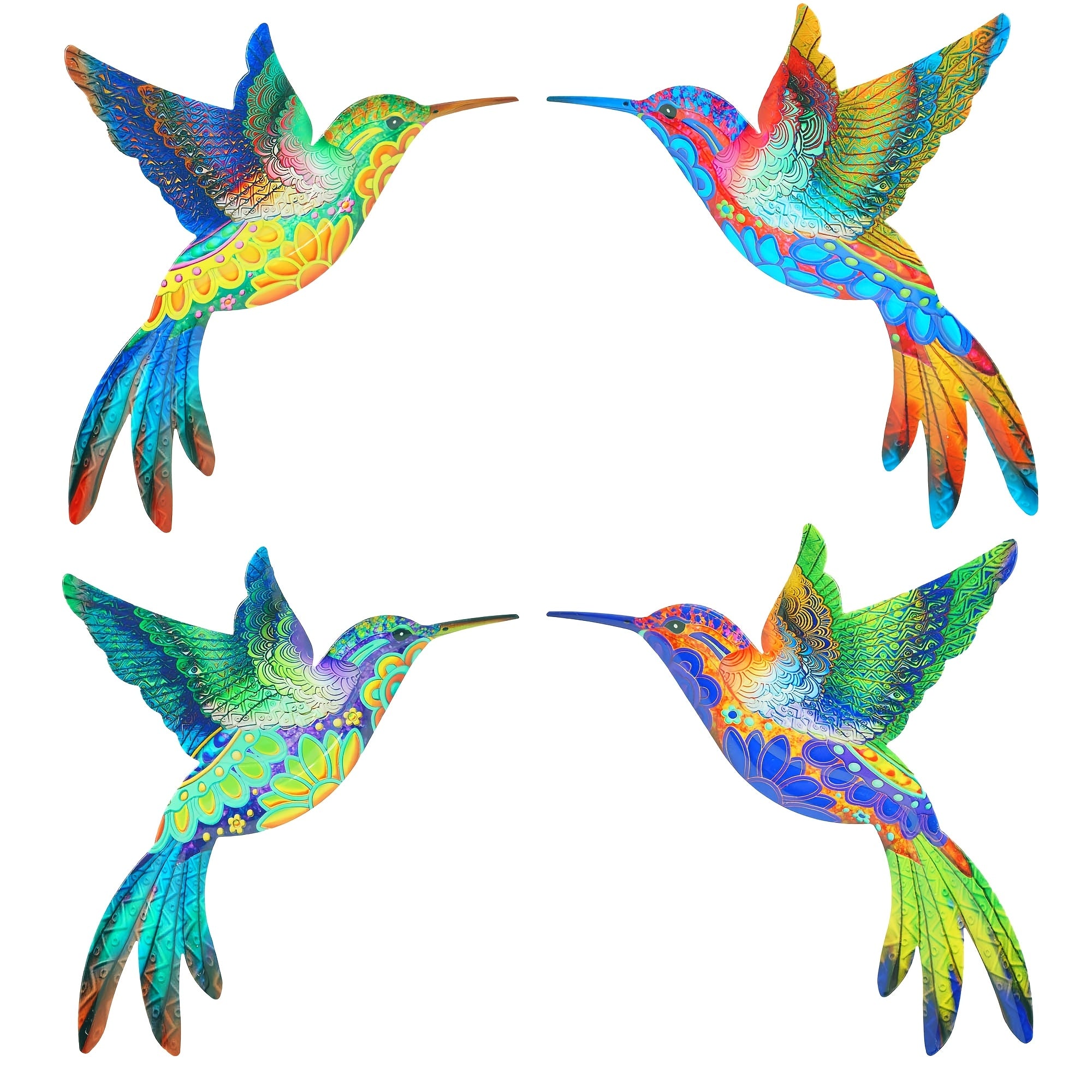 2 5d 2 5d set 4 metal hummingbird wall art decorations