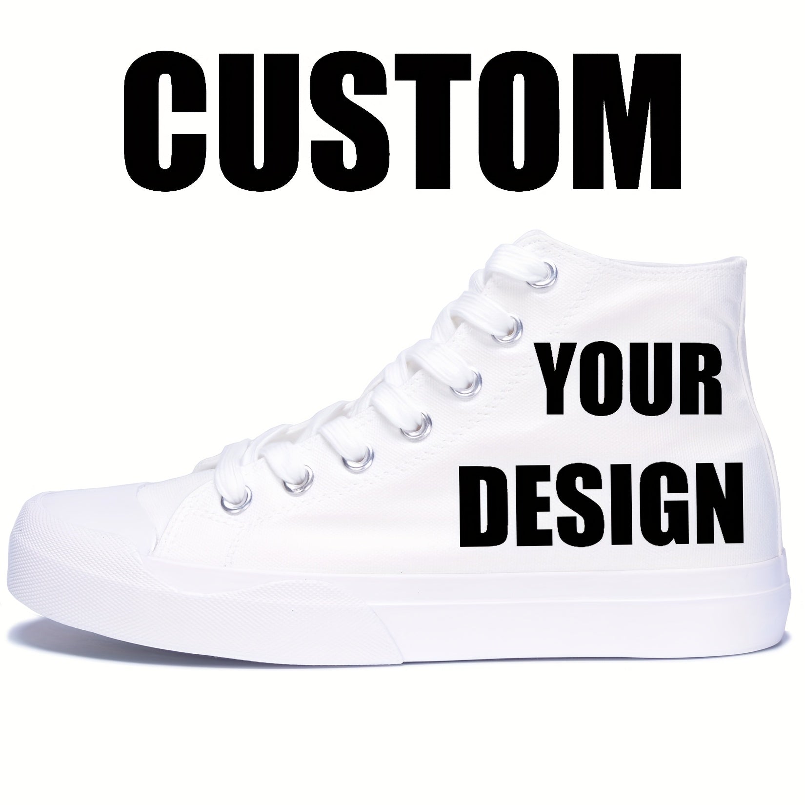 mens custom high top canvas sneakers a full print design