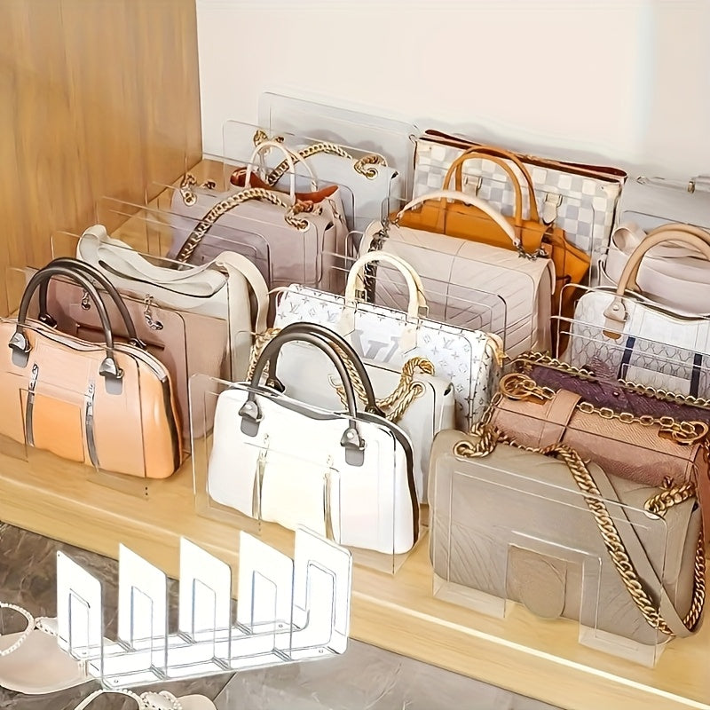 space saving acrylic handbag organizer 4 wallet dividers