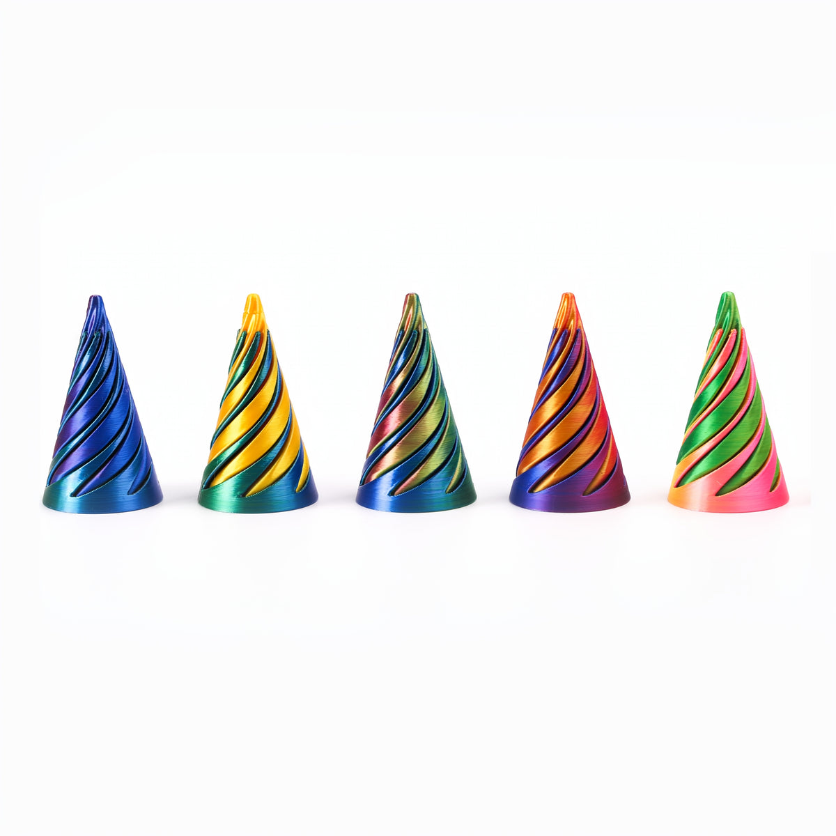 3 piece decorative set spiral pyramid shaped desk ornaments