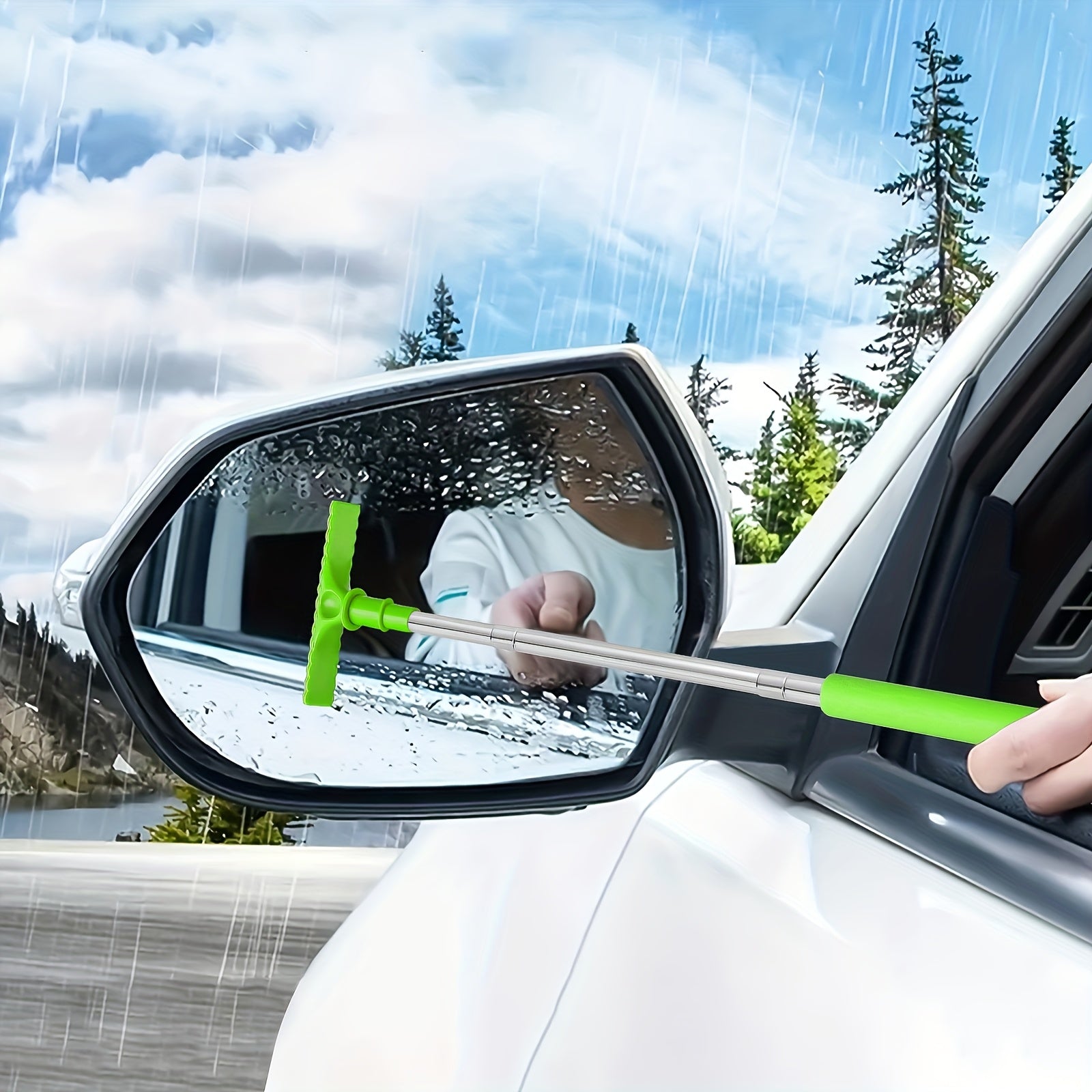 1pc handheld telescopic car brush portable rearview mirror