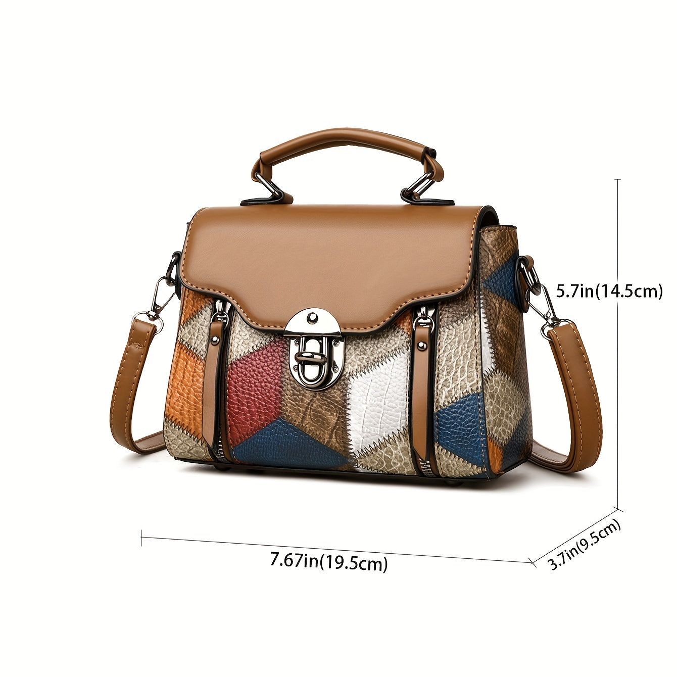 weidola wo retro rhombus geometric handbag adjustable