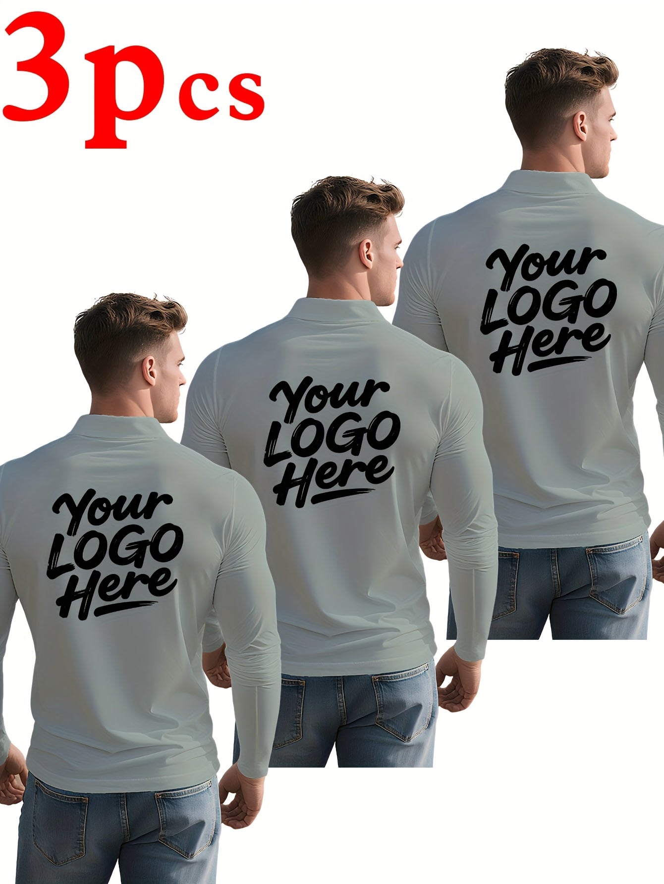 custom item 3pcs mens   shirt set quick dry moisture