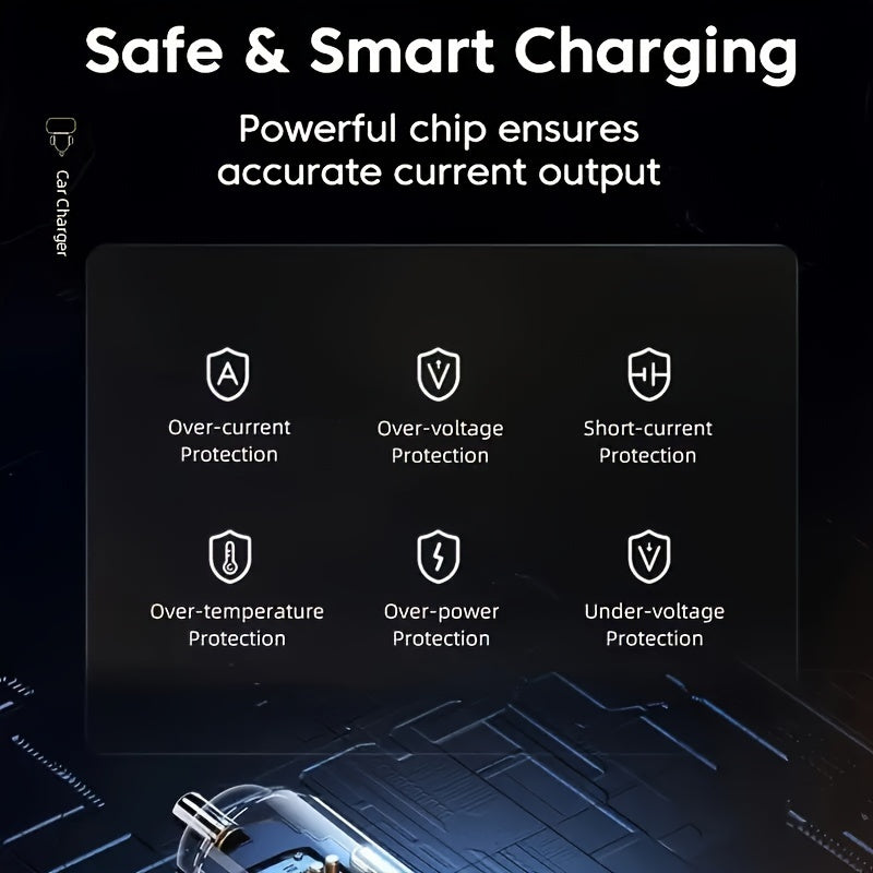 200w dual port mini usb car charger 5a rapid charging two