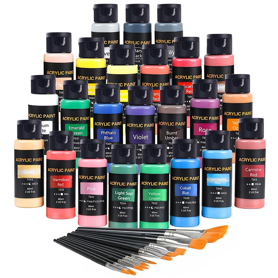 24 colors artist paint set 12 premium
