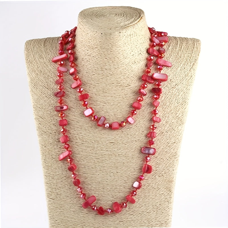 a creative bohemian style colorful resin multi layer long