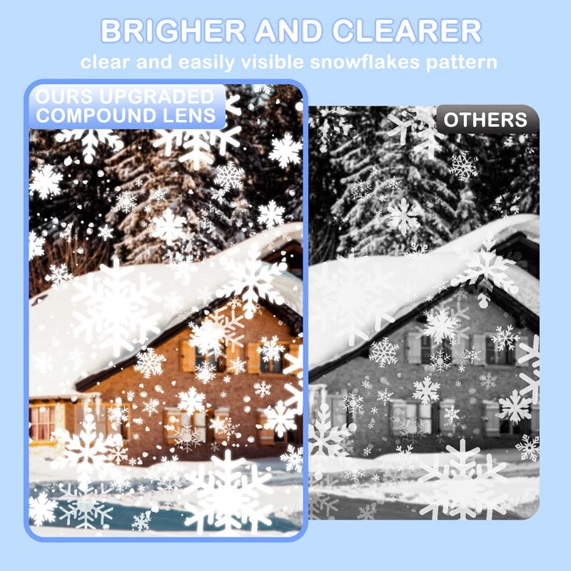 snowflake projector light rotating effect decoration