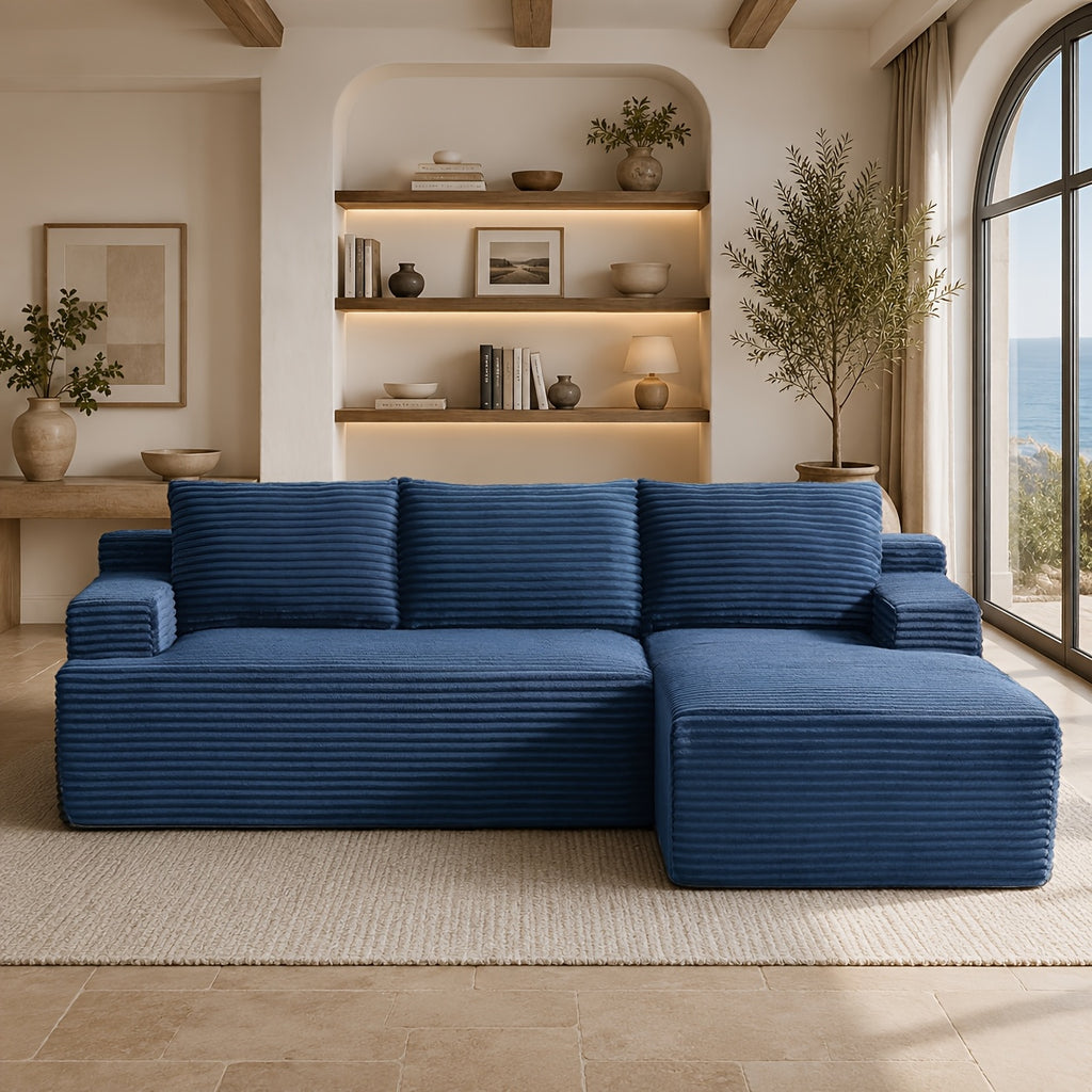 l shaped cloud sofa 3 seater corduroy sectional couch
