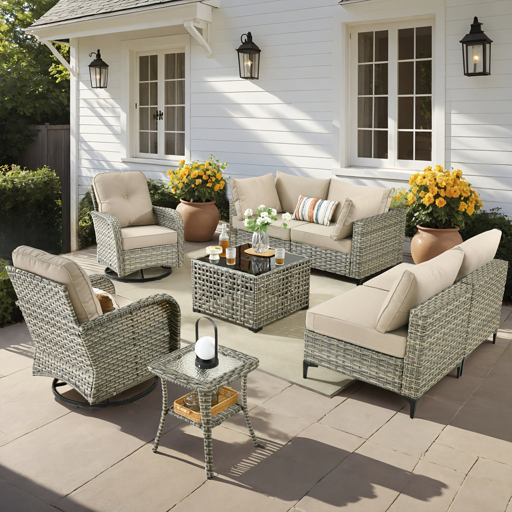2 3 5 8 10pcs deep seat outdoor patio furniture set outside