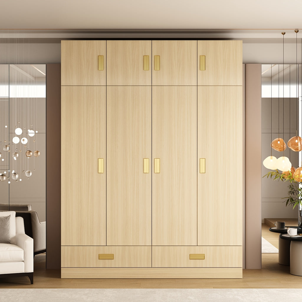 modern 4 door wardrobe   closet 2 drawers cubic