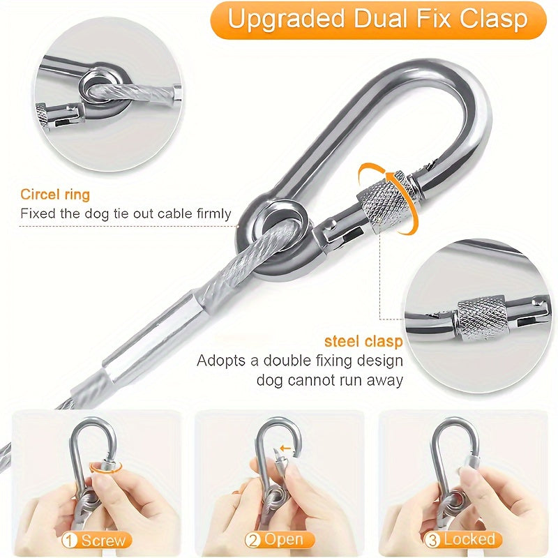 stainless   leash features reflective rust proof