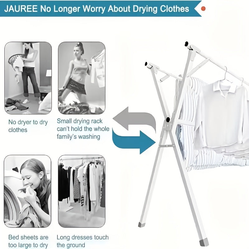 three bar foldable clothes drying rack 63 78 7 95
