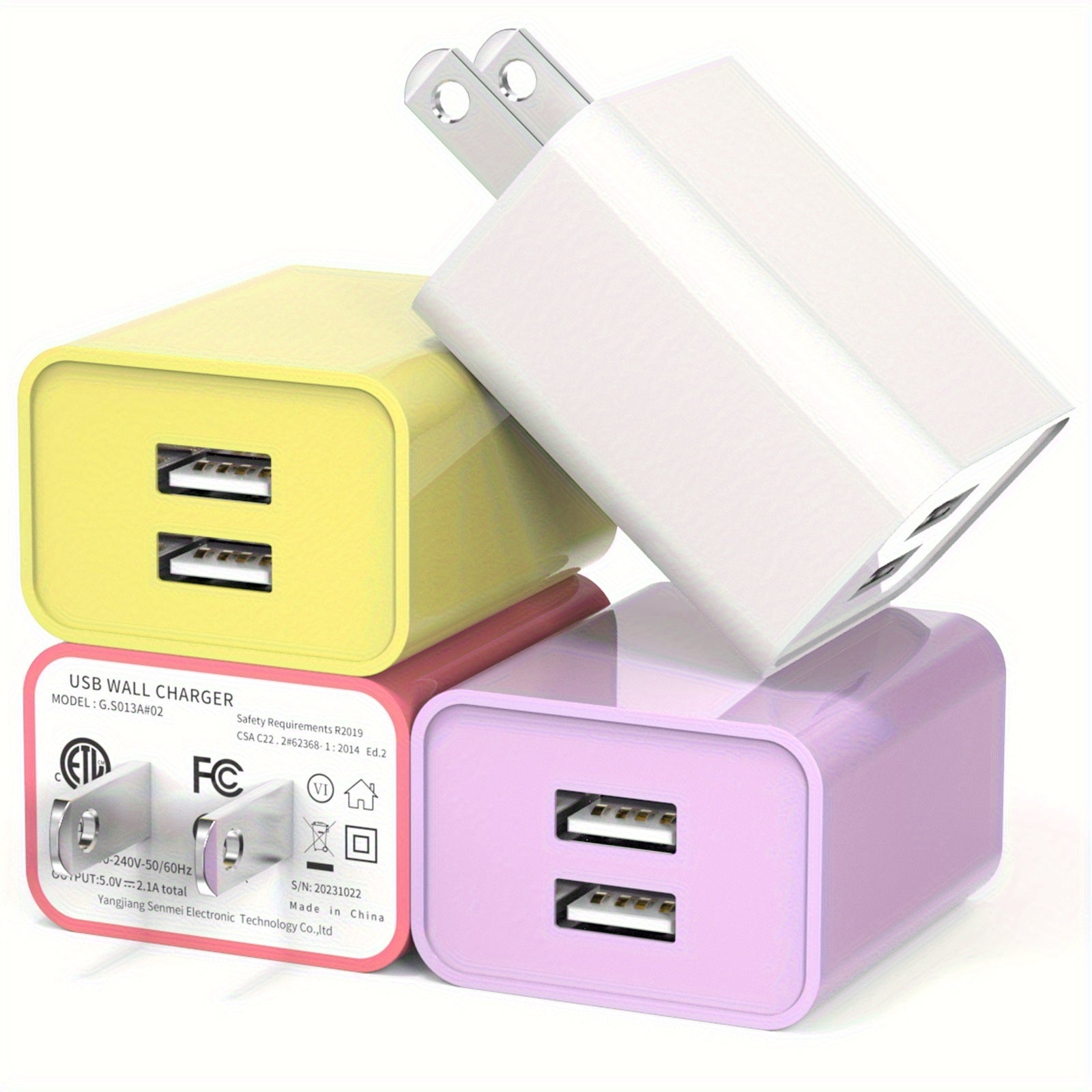 1   3 pack 4 pack 2 1a dual port usb charger block