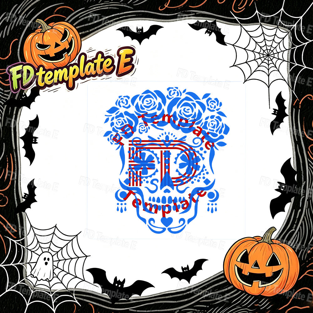 1pc reusable   skull template dia de los muertos
