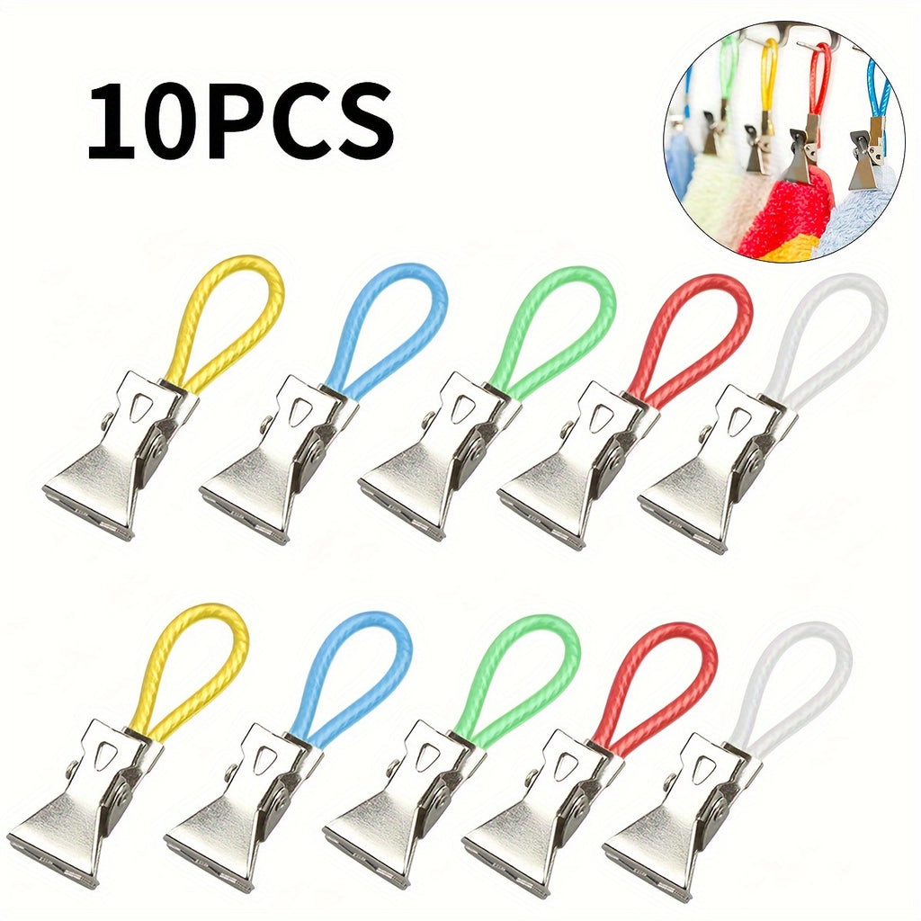10pcs stylish metal towel clips versatile drying rack