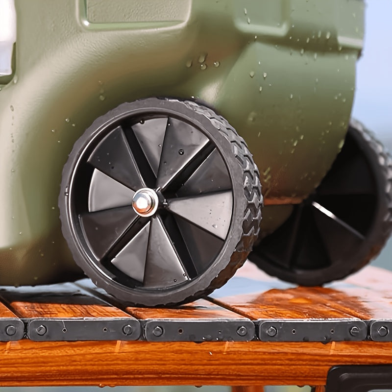 28l water storage container wheels pull rods portable water