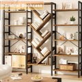 a   wooden bookcase measuring 70 9 x 70 featuring 5