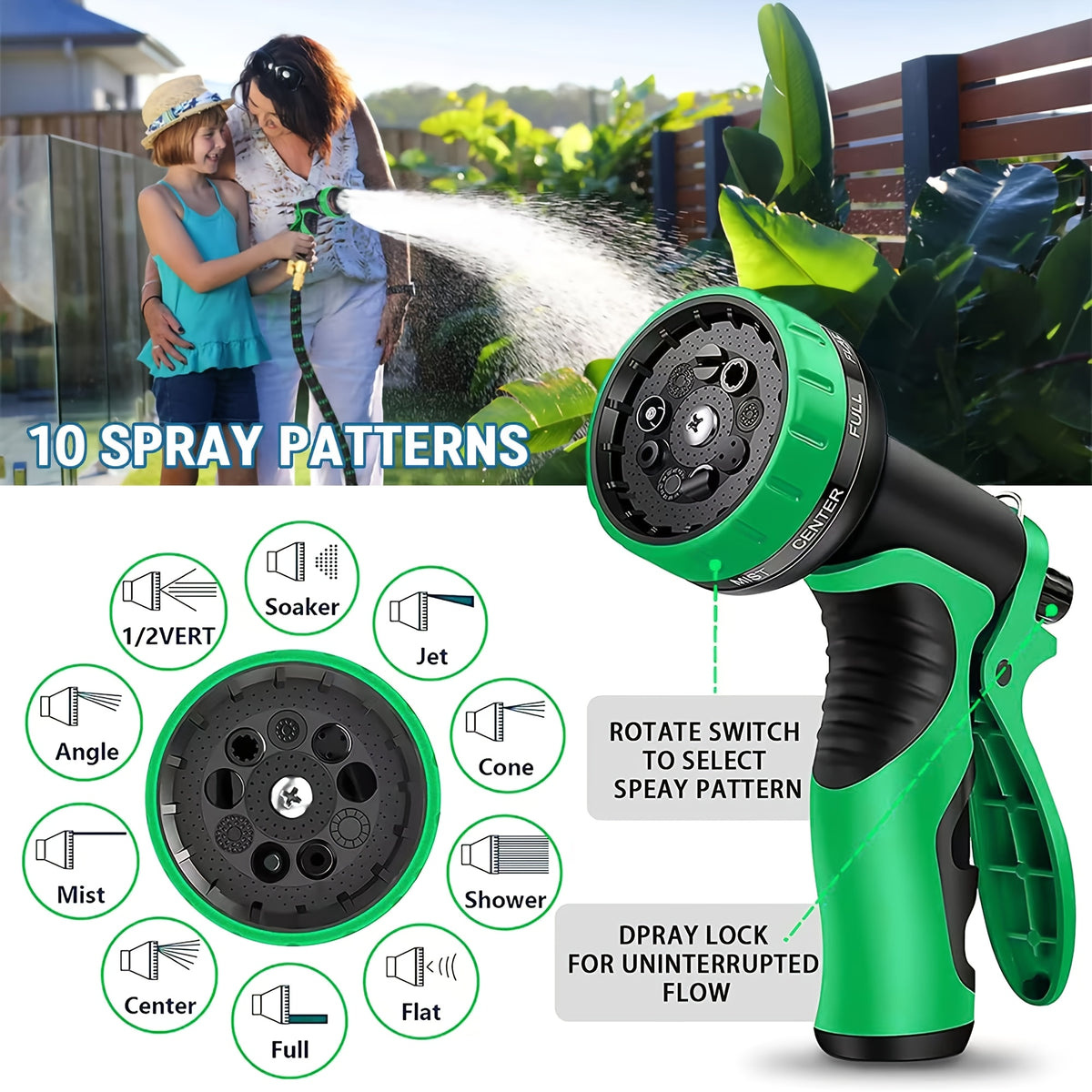 garden hose 100ft 150ft 75ft 50ft 25ft 15ft 10ft 10 function