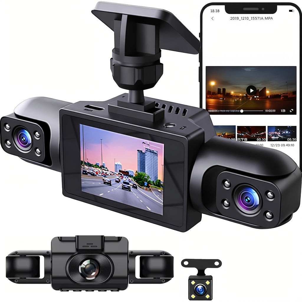 multi angle dash cam four lenses front rear   1080p