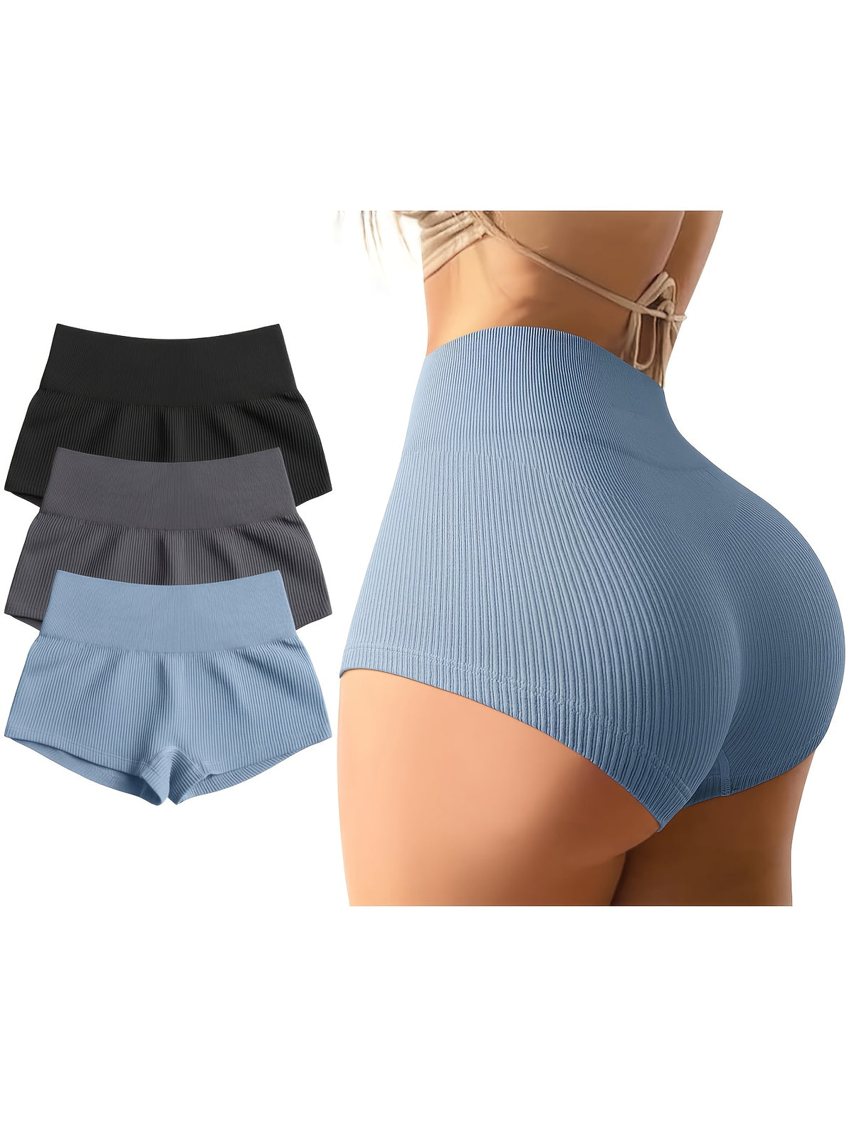 womens 3pcs yoga shorts high waist   workout shorts temu