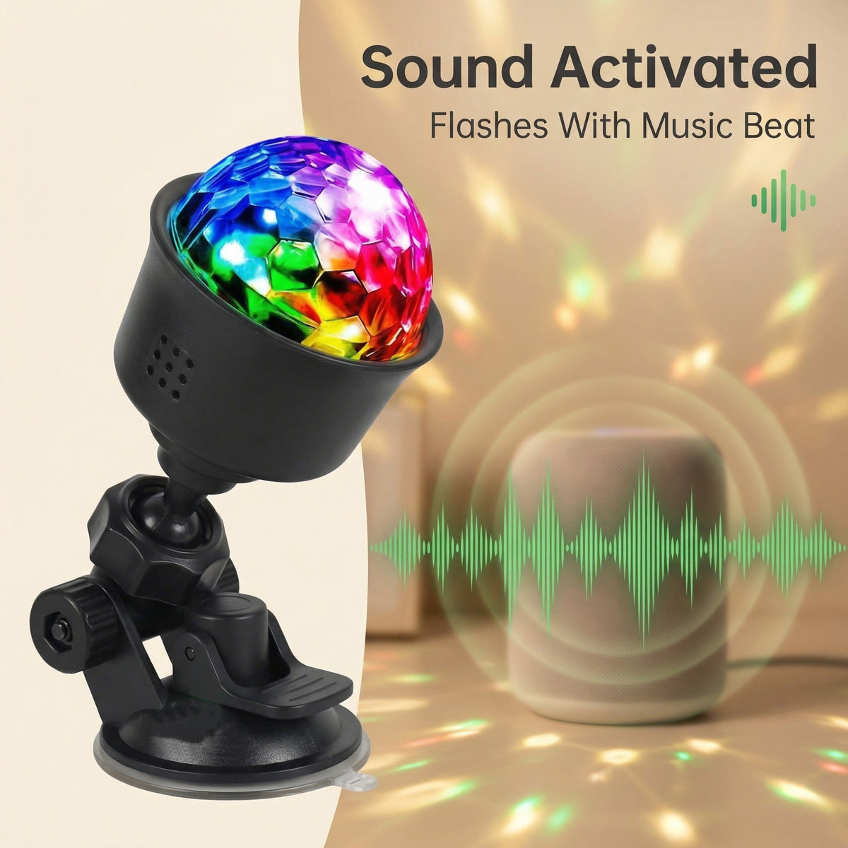 5 7pcs rgb rotating led dance lights usb plug in disco ball