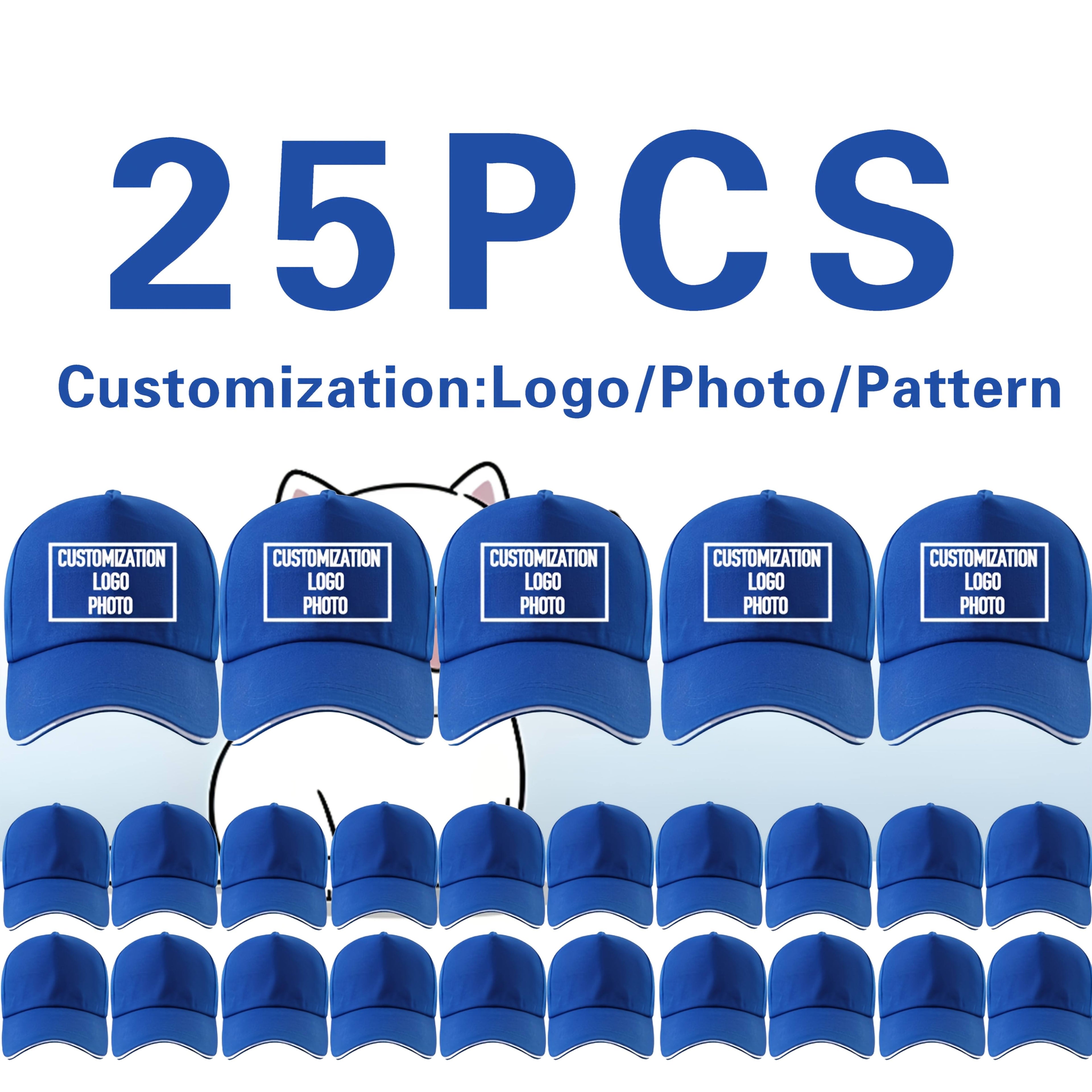 25pcs customizable     baseball caps adjustable