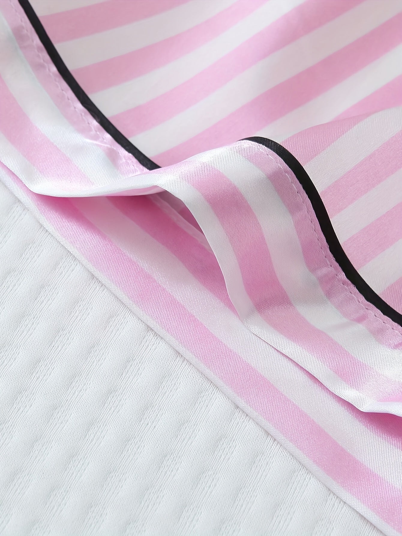 summer womens pajamas pink striped bow short sleeve shorts