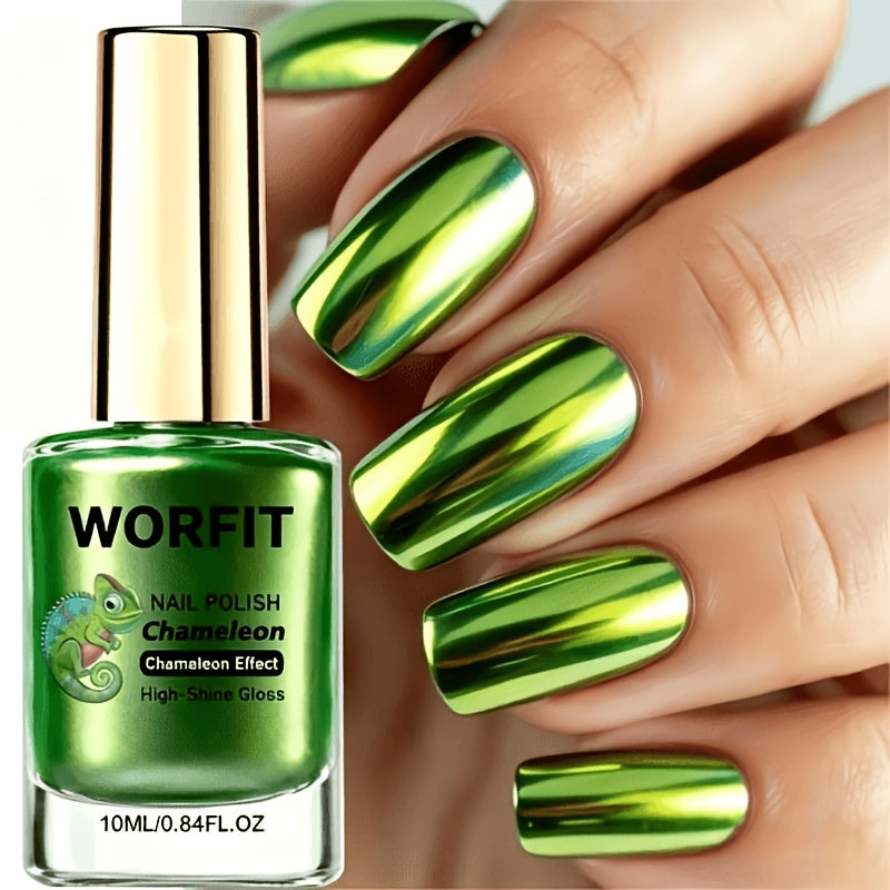 metallic mirror chrome green nail polish burnt   high