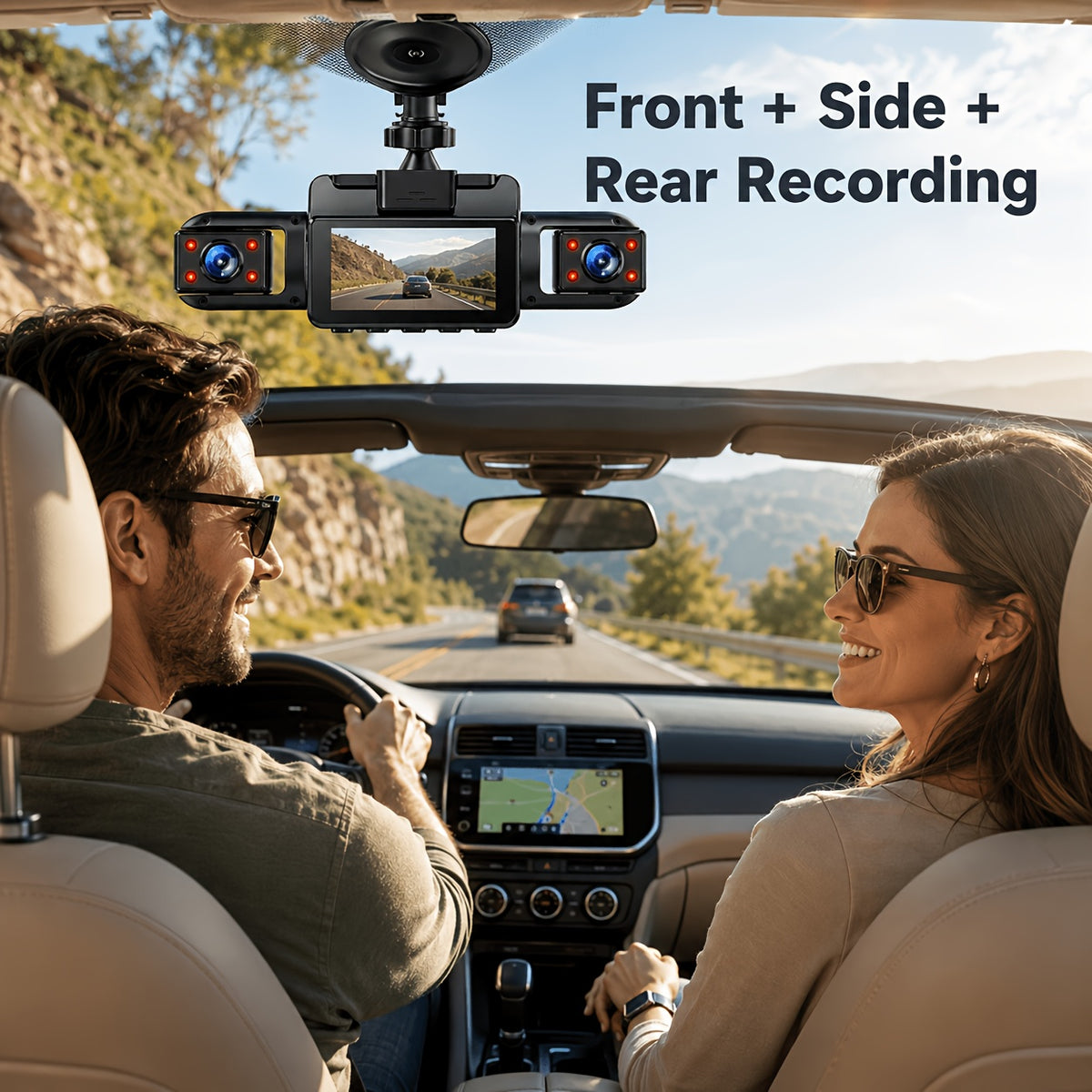 multi angle dash cam four lenses front rear   1080p