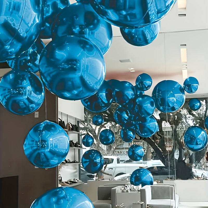 5pcs blue inflatable mirror ball set 2pcs 10 inch 2pcs 15