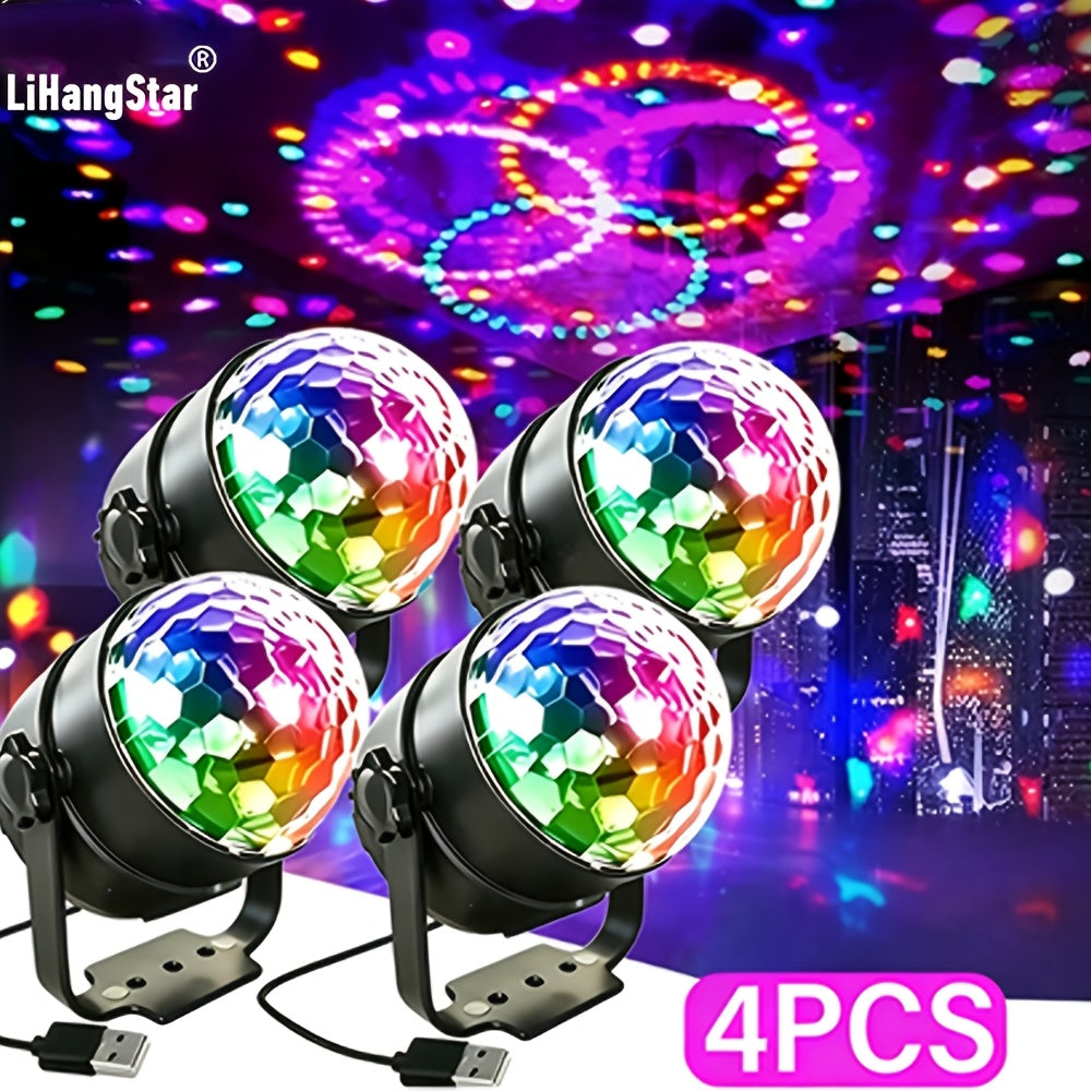4pcs usb powered rgb disco ball lights mini led stage party