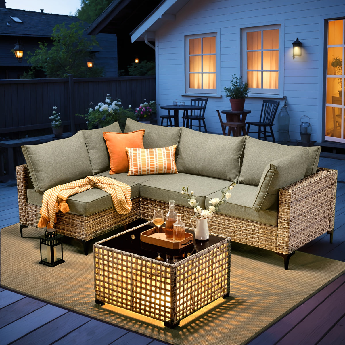 2 3 5 8 10pcs deep seat outdoor patio furniture set outside
