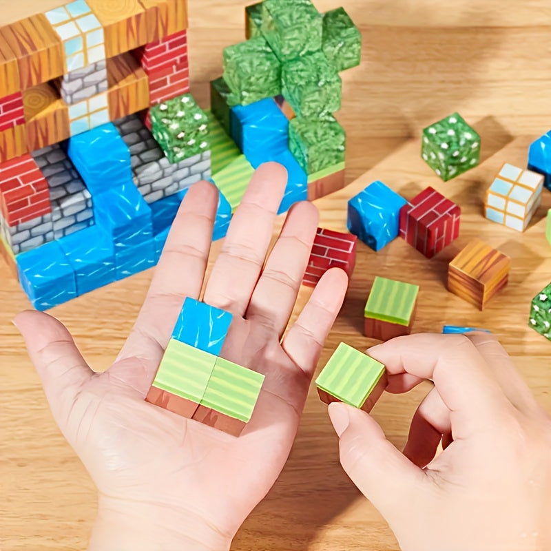 30 50 100pcs magnetic building blocks set 3d castle