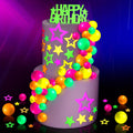 decorating set stars balloons happy birthday paper