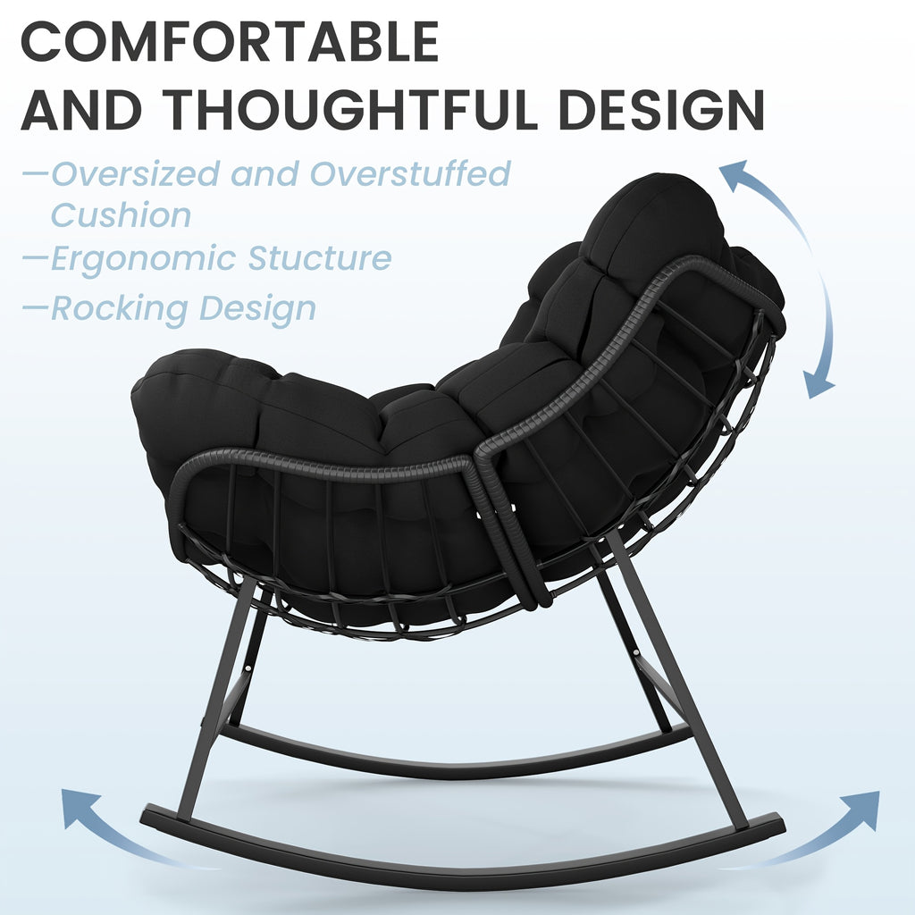 oversized comfy papasan rocking chair egg style