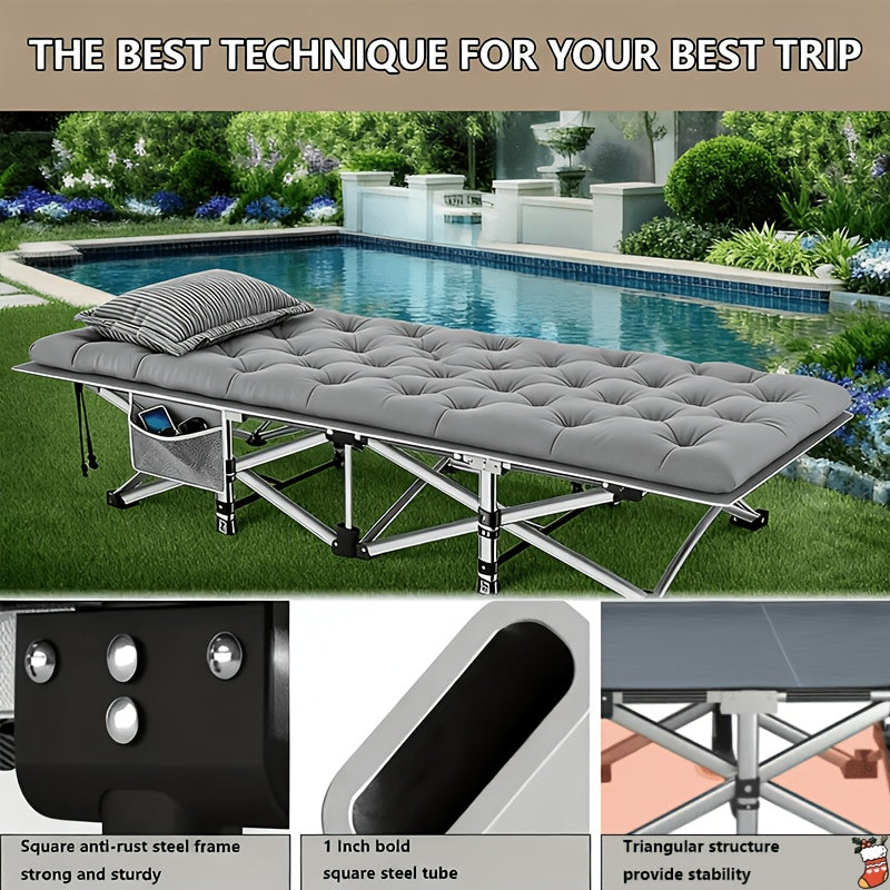outdoor folding bed camping bed flip mattress foldable guest