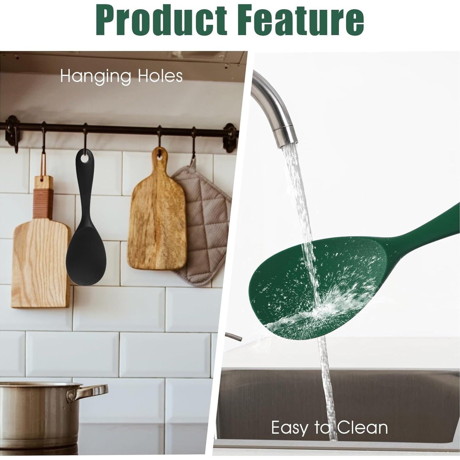 1pc non stick heat resistant silicone rice spoon