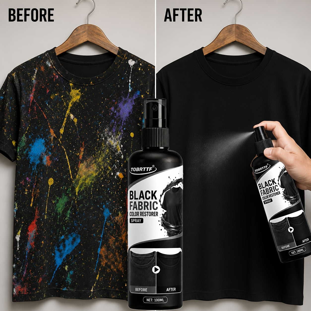 100ml black fabric color correction spray instant fade