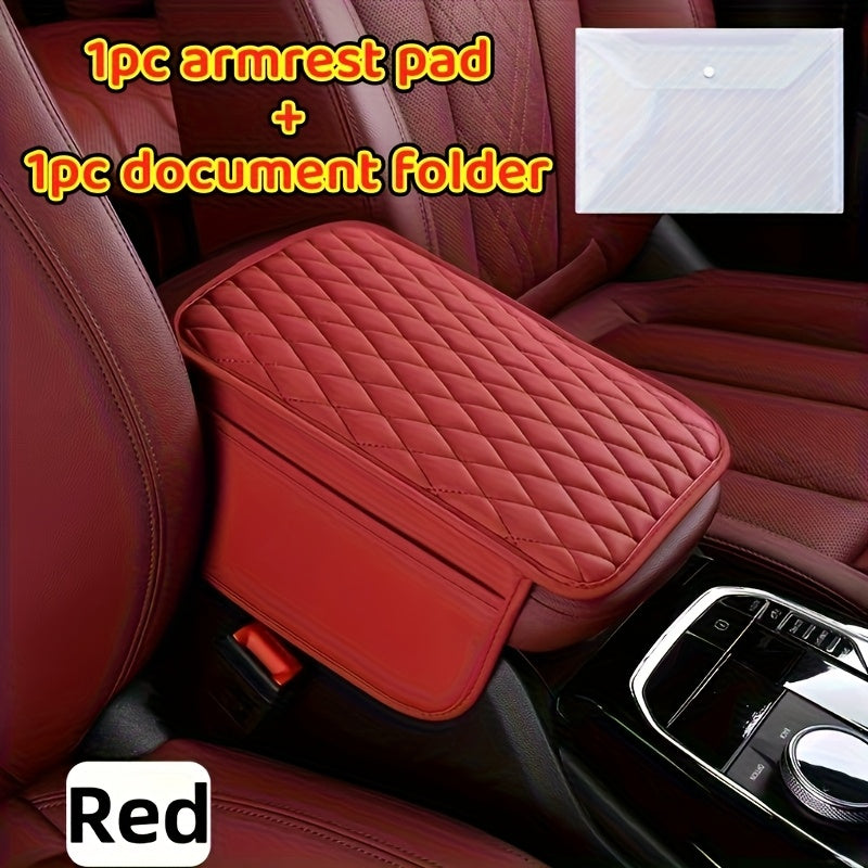 car armrest box mat pu leather storage pad multiple colors