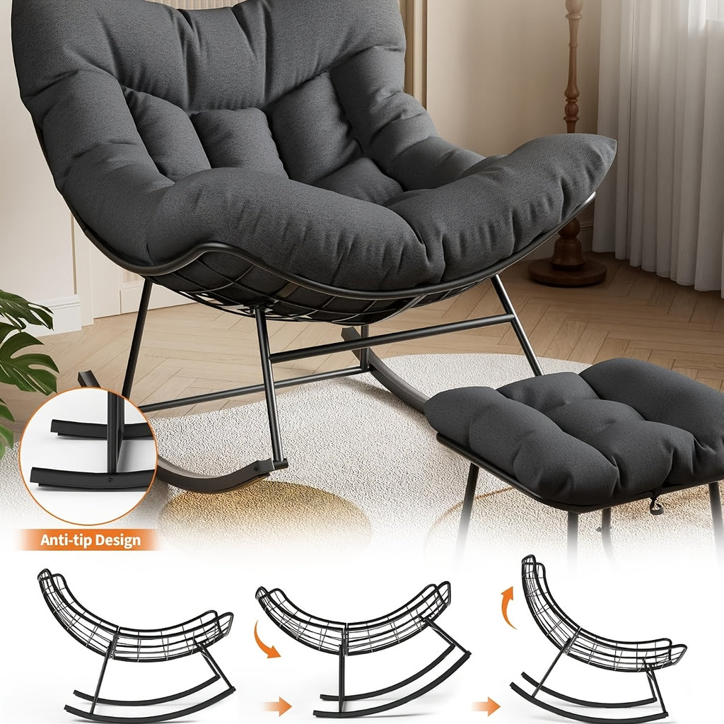 ergonomic rocking chair 4pcs set   egg chair